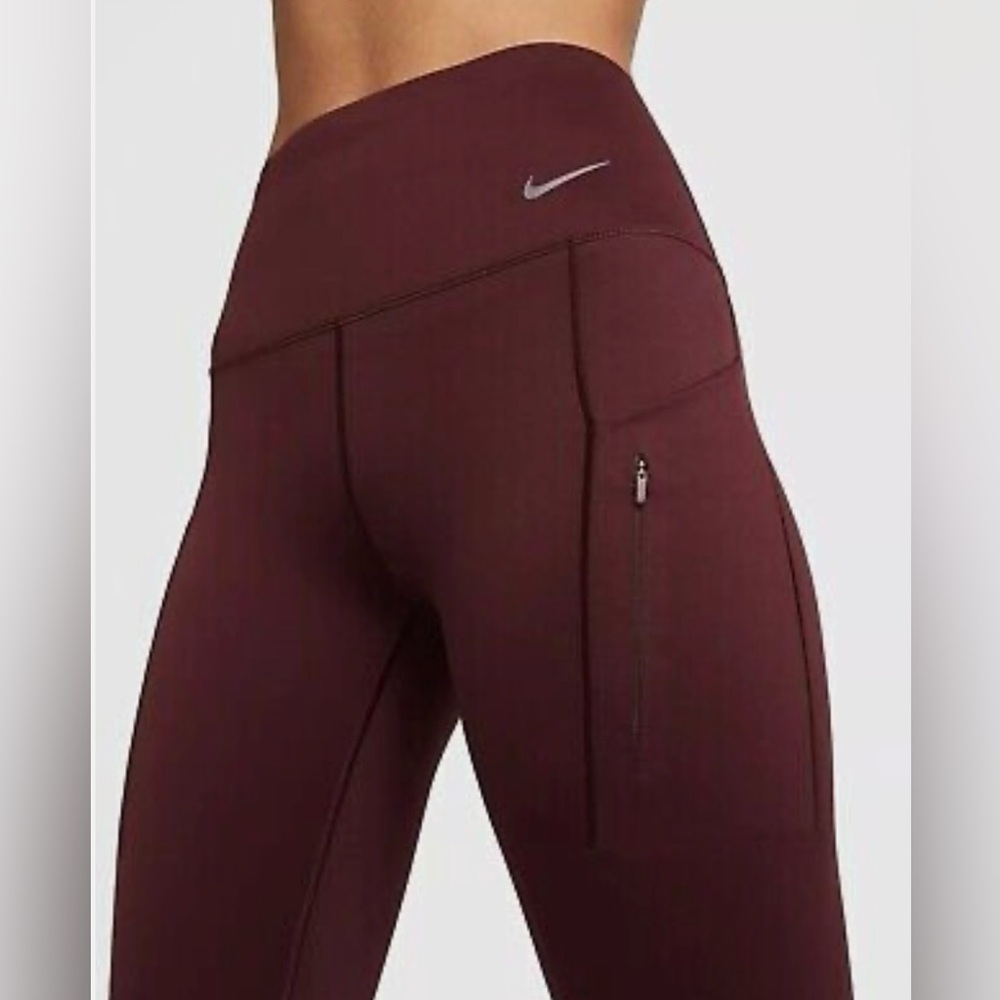 NWOT-Nike Go-Firm-Support High-Waisted 7/8 Leggings-Size Small- Wine